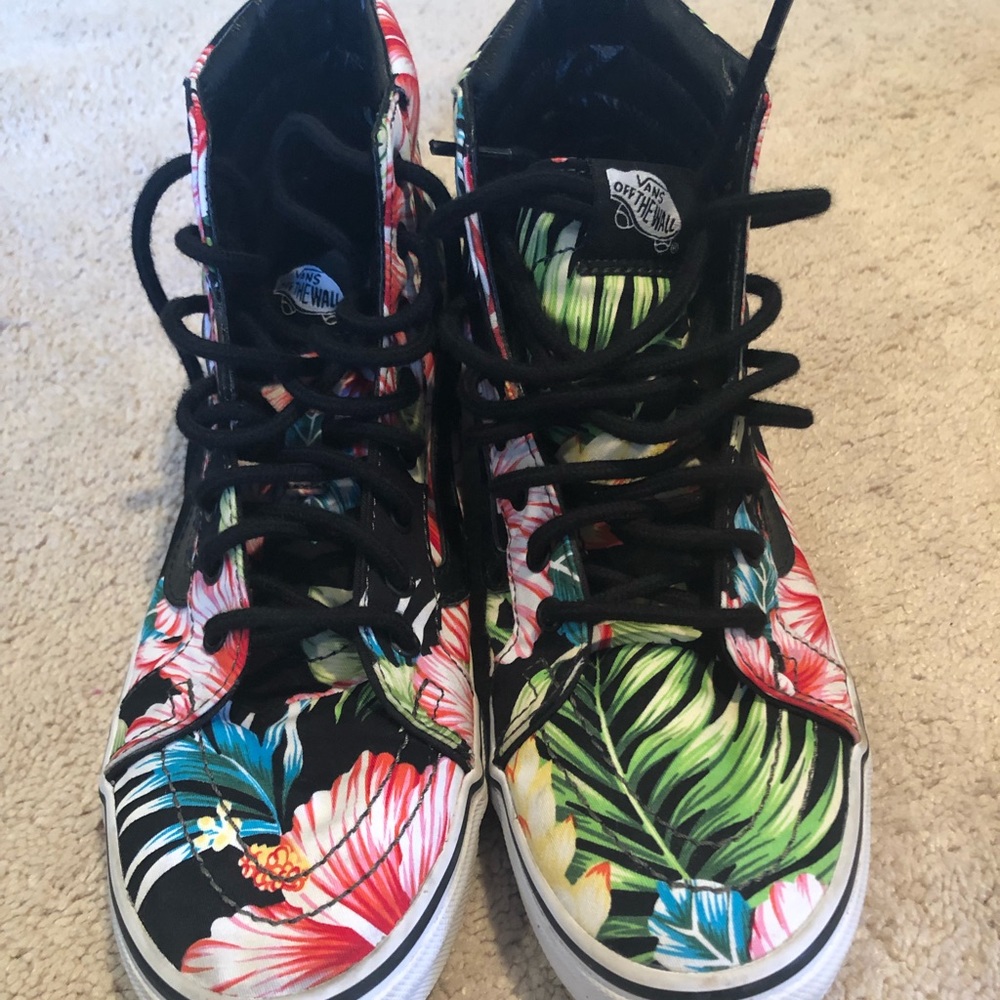 Fun Vans floral high top sneakers